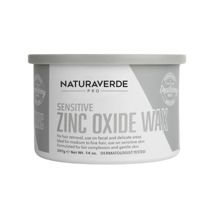 NaturaverdePro Zinc Oxide Soft Wax for Sensitive Skin, Body and Facial Hair Removal, Wax Hair Remover for Women, Sensitive Skin - 14oz