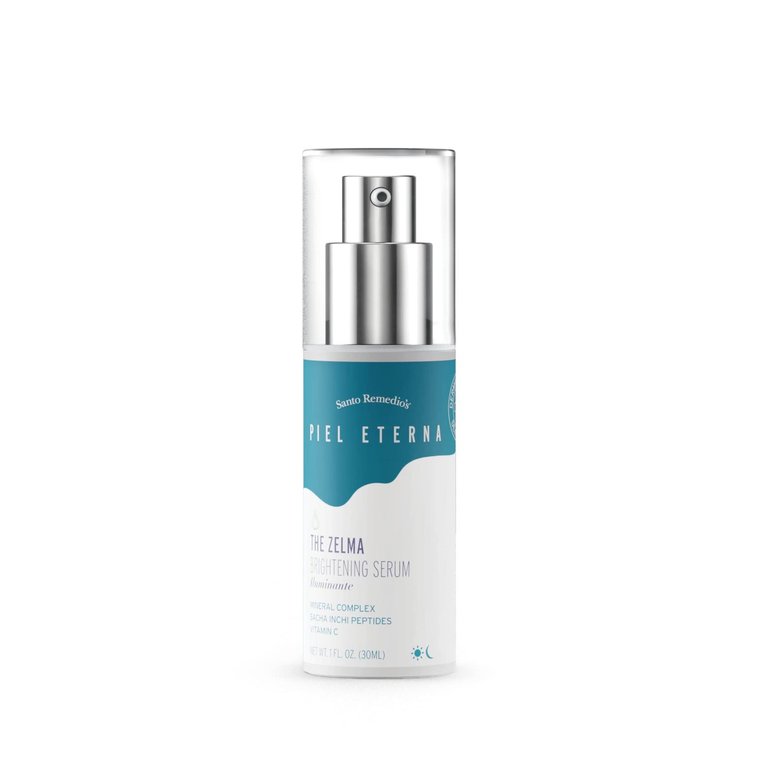 Santo Remedio, Piel Eterna, ZELMA Brightening Serum, Brightens and Improves Skin Tone, Contains Mineral Rescue Complex (Zinc, Selenium, Magnesium), For All Skin Types, 1 Fl. Oz.