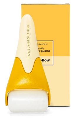 ROSELYNBOUTIQUE Ice Roller for Face Wrinkles Fine Lines Puffiness Stick Massager Facial Skin Care Tools Self Care Gifts for Men Women (Yellow)