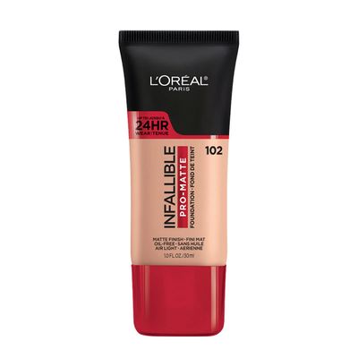 L&#39;Oreal Paris K1828700 Infallible Pro-Matte Liquid Longwear Foundation Makeup, 102 Shell Beige, 1 Fl; Oz.