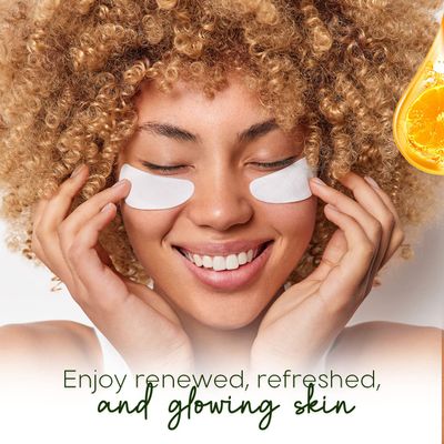 Skin Aesthetics Vitamin C &amp; Collagen Under Eye Patches - Reduces Dark Circles, Wrinkles &amp; Crow's Feet, Brightening - Dermatologist Tested Korean Skincare - Clean Beauty, Cruelty-Free - 5 Pairs