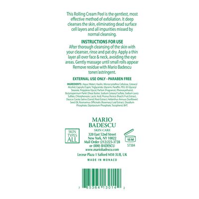 Mario Badescu Rolling Cream Peel for AHA for All Skin Types | Face Treatment with Lactic Acid &amp; Kaolin | Visibly Improves Uneven Skin Texture | 2.5 Fl Oz