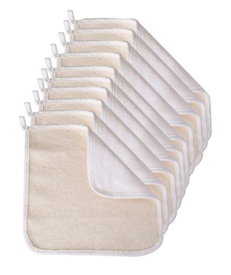 Paradiso Soft-Weave Wash Cloths, Cleansing and Exfoliating, White, Pack of 10