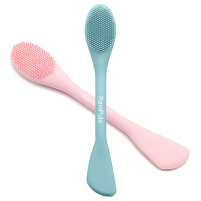 RamPula Facial Cleansing Brush, 2 in 1 Silicone Face Mask Brush &amp; Face Scrubber, For Exfoliating, Massaging, Remove Blackheads, Makeup Skincare Removal, Applicator for Mud, Clay, Body Lotion, DIY Mask