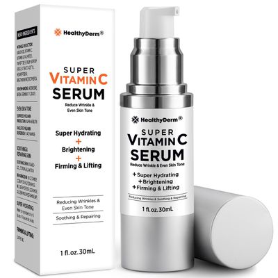 Super Vitamin C Serum for Women Over 70: Vitamin C, Hyaluronic Acid, Vitamin E, Caffeine, Hydrating, Lifting, Face Wrinkle &amp; Age Spots Reduction