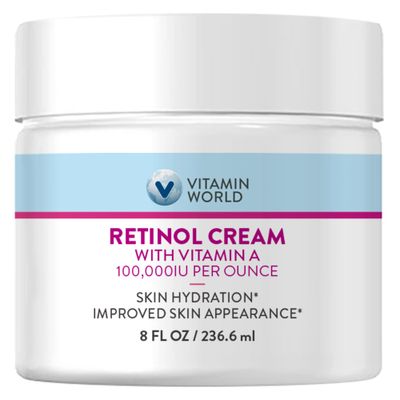 Vitamin World Retinol Cream 100,000 IU 8 oz., Vitamin A, Face Cream