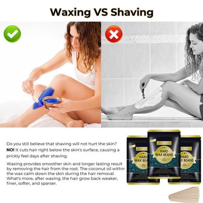 Wax Beads for Hair Removal - 3 * 100g/10.5 oz Wax Beads Waxing at Home for Sensitive Skin Women - Hard Wax Beads with 10 sticks, Bikini Brazilian Body Face Wax