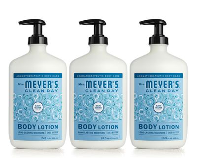 MRS. MEYER&#39;S CLEAN DAY Body Lotion for Dry Skin, Non-Greasy Moisturizer Made with Essential Oils, Rain Water, 46.5 oz, Pack of 3