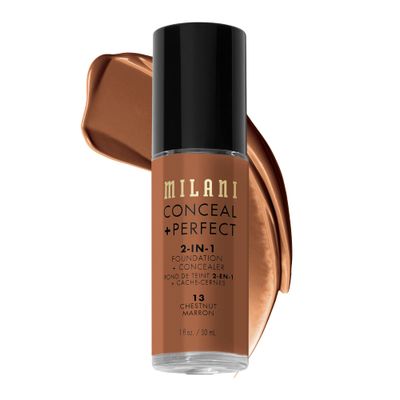 Milani Conceal + Perfect 2-in-1 Foundation + Concealer - Chestnut (1 Fl. Oz.) Cruelty-Free Liquid Foundation - Cover Under-Eye Circles, Blemishes &amp; Skin Discoloration for a Flawless Complexion