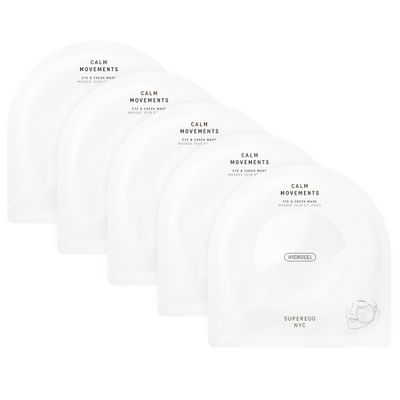 SUPEREGG Calm Movements Eye &amp; Cheek Mask (Pack of 5): Hydrogel mask for plump, silky smooth skin. Centella Asiatica and Hyaluronic Acid