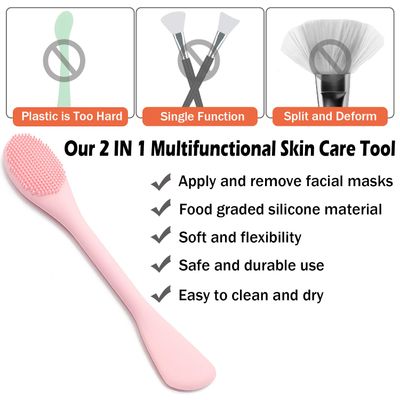 RamPula Facial Cleansing Brush, 2 in 1 Silicone Face Mask Brush & Face Scrubber, For Exfoliating, Massaging, Remove Blackheads, Makeup Skincare Removal, Applicator for Mud, Clay, Body Lotion, DIY Mask