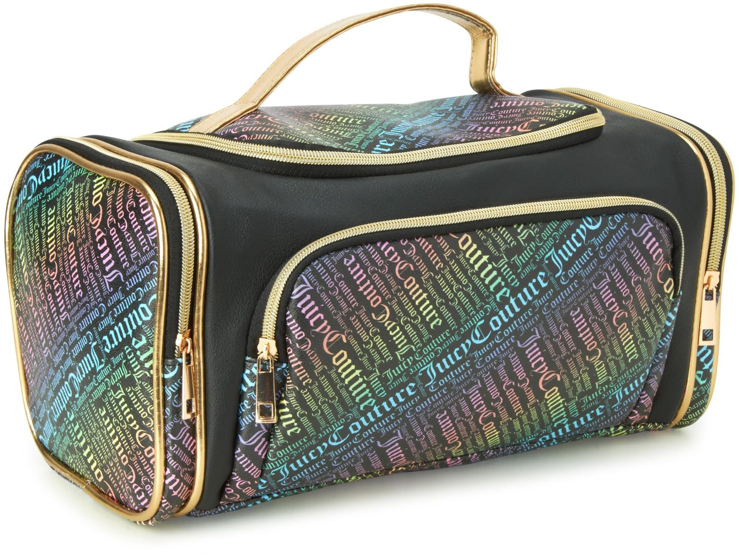 Juicy Couture Women&#39;s Cosmetics Bag - Hanging Travel Makeup and Toiletries Small Duffel Bag, Rainbow
