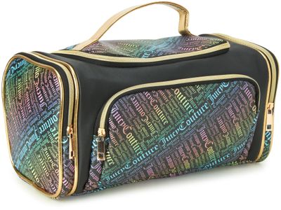 Juicy Couture Women&#39;s Cosmetics Bag - Hanging Travel Makeup and Toiletries Small Duffel Bag, Rainbow