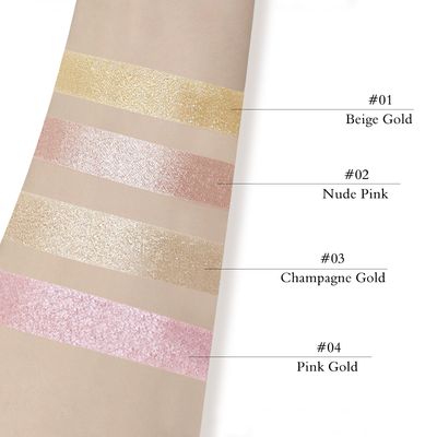 LSxia Highlighter Makeup Palette Shimmer Contour Palette Powder for Brighten Face Contour Gold Cheek Highlight Makeup, Long Lasting Highlighter Powder with Mirror for Illuminator Makeup (PINK GOLD)