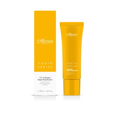 Skin Chemists Collagen Anti Aging Night Moisturiser | Anti Aging Skin Care Face Moisturiser Cream Enriched with Plant-Based Collagen, Marine Amino Acids &amp; Coconut Oil - Daily Anti Aging Skin care 50ml