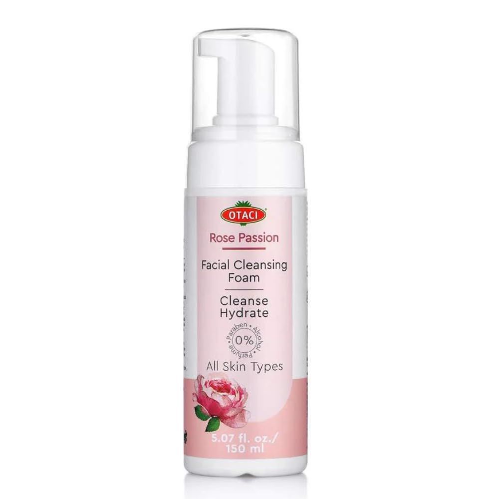 OTACI Rose Passion Facial Cleansing Foam, Face Cleanser Wash Foam Skin Facial Water Rose Foaming Natural