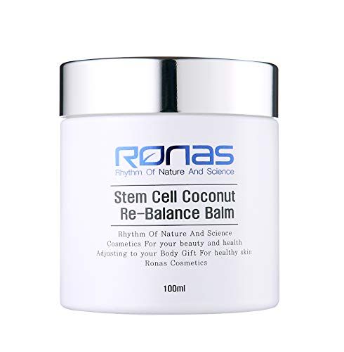 Ronas Stem Cell Coconut Rebalance Balm Anti Aging Cream Face Neck Moistureizer for Women Coconet oil Soothing and Powerful moisturization Shea butter Deep softening Korean Skin Care 3.3fl oz