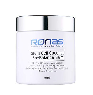 Ronas Stem Cell Coconut Rebalance Balm Anti Aging Cream Face Neck Moistureizer for Women Coconet oil Soothing and Powerful moisturization Shea butter Deep softening Korean Skin Care 3.3fl oz