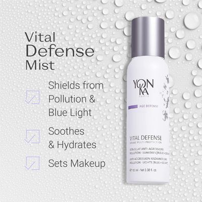 Yon-Ka Vital Defense Face Mist, Hydrating Anti-Pollution Finishing & Setting Spray, Protect Skin from Environmental Stressors and Natural and Artificial Light, (100ml)