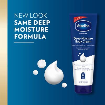 Vaseline Intensive Care Body Cream Deep Moisture 4 pk with Healing Petroleum Jelly &amp; Vitamin E Rich &amp; Smooth for Dry Skin 9 oz