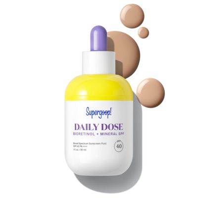 Supergoop! Daily Dose Bioretinol + Mineral SPF 40 with Bakuchiol, 1 fl oz - Plant-Based Retinol Alternative with Mineral SPF, Bakuchiol &amp; Peptides - Helps Repair &amp; Protect Skin - For All Skin Types