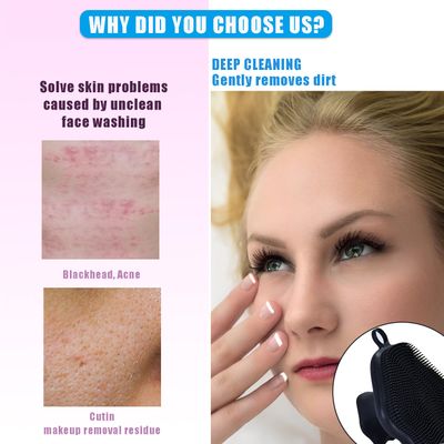Mini Silicone Face Cleaning Brush, Manual Facial Scrubber Exfoliator Cleaning Brush Pad Soft Face Cleanser for Exfoliating and Massage Pore for All Skin Types
