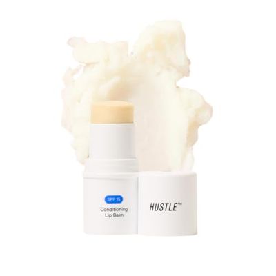 Hustle Beauty Conditioning Lip Balm with SPF 15 - Hydrating, Peppermint-Infused Lip Care with Shea Butter, Avocado Oil, Vitamin E for All Skin Types