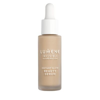 Lumene Invisible Illumination Instant Beauty Glow Serum - Sheer-Coverage Face Makeup + Brightening Serum - Infused with Nordic Algae and Vitamin E for Instant Radiance - Universal Medium (30ml)