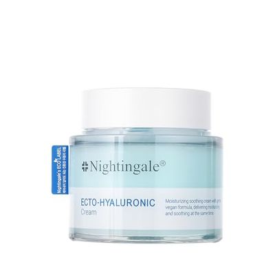 Nightingale Ecto-Hyaluronic Cream with 8 layer Hyaluronic Acid, Ectoin, Daily Face Moisturizer For Dry Skin, Fragrance Free, Hypoallergenic, Allergen Free, Cruelty Free, Vegan, Korean Skin Care