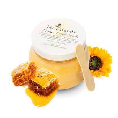 Luxurious Honey Sugar Scrub 8oz - Gentle Exfoliating Blend for Face, Body &amp; Feet with Honey, Coconut &amp; Essential Oils - Nourishing Moisture with Signature Vanilla Fragrance for Radiant Skin