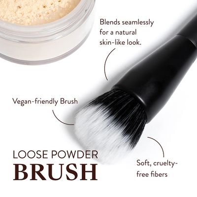Mented Cosmetics Professional Loose Powder Brush, Synthetic Powder Foundation Brush for Blush &amp; Foundation Makeup Blending