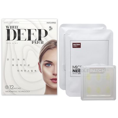 PATCH PRO WHITE DEEP PATCH 12 pcs, microdarts patch for breakouts, blemishes and absorb impurities, overnight spot patches for pimple treatment, large size hydrocolloid sticker