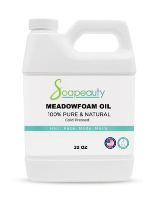 Soapeauty MEADOWFOAM SEED OIL Cold Pressed Unrefined | 100% Pure Natural Meadowfoam Seed Oil for Face &amp; Hair | Moisturizer for Skin, Promotes Hair Growth, Balms | (32 OZ)