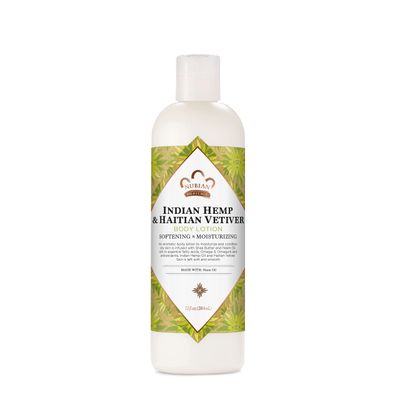 Nubian Heritage Body Lotion Indian Hemp &amp; Haitian Vetiver for All Skin Types Made with Fair Trade Shea Butter, 13 oz