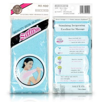 Salux Bath Towel Blue Peach Green 3 Count Pack