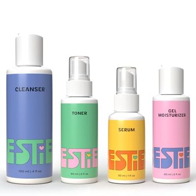InstaNatural Besties BFF Four Step Teen Skincare Kit, Vitamin C Face Wash, Spray Toner, Serum &amp; Gel Moisturizer, Brightening, Hydrating, Great for Teens &amp; Adults, Citrus Scent