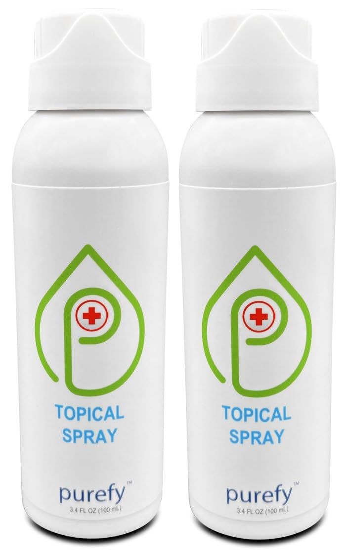 PUREFY Topical Airesol Spray (3.4oz, 2pk) Soothing Face &amp; Body Skin Spray, Purefypro Dermal HOCL Technology, Natural Skincare Support Redness, Irritations, Eyelid Bumps, Dry Skin, Athletic Itch