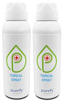 PUREFY Topical Airesol Spray (3.4oz, 2pk) Soothing Face &amp; Body Skin Spray, Purefypro Dermal HOCL Technology, Natural Skincare Support Redness, Irritations, Eyelid Bumps, Dry Skin, Athletic Itch
