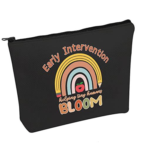 PWHAOO Early Intervention Therapist Gift Early Intervention Helping Tiny Humans Blood Cosmetic Bag Intervention Teacher Gift (tiny humans BLOOM B)