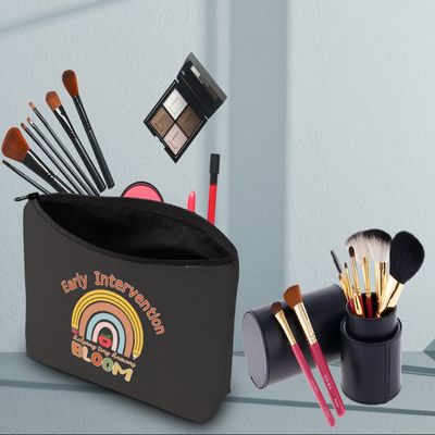 PWHAOO Early Intervention Therapist Gift Early Intervention Helping Tiny Humans Blood Cosmetic Bag Intervention Teacher Gift (tiny humans BLOOM B)