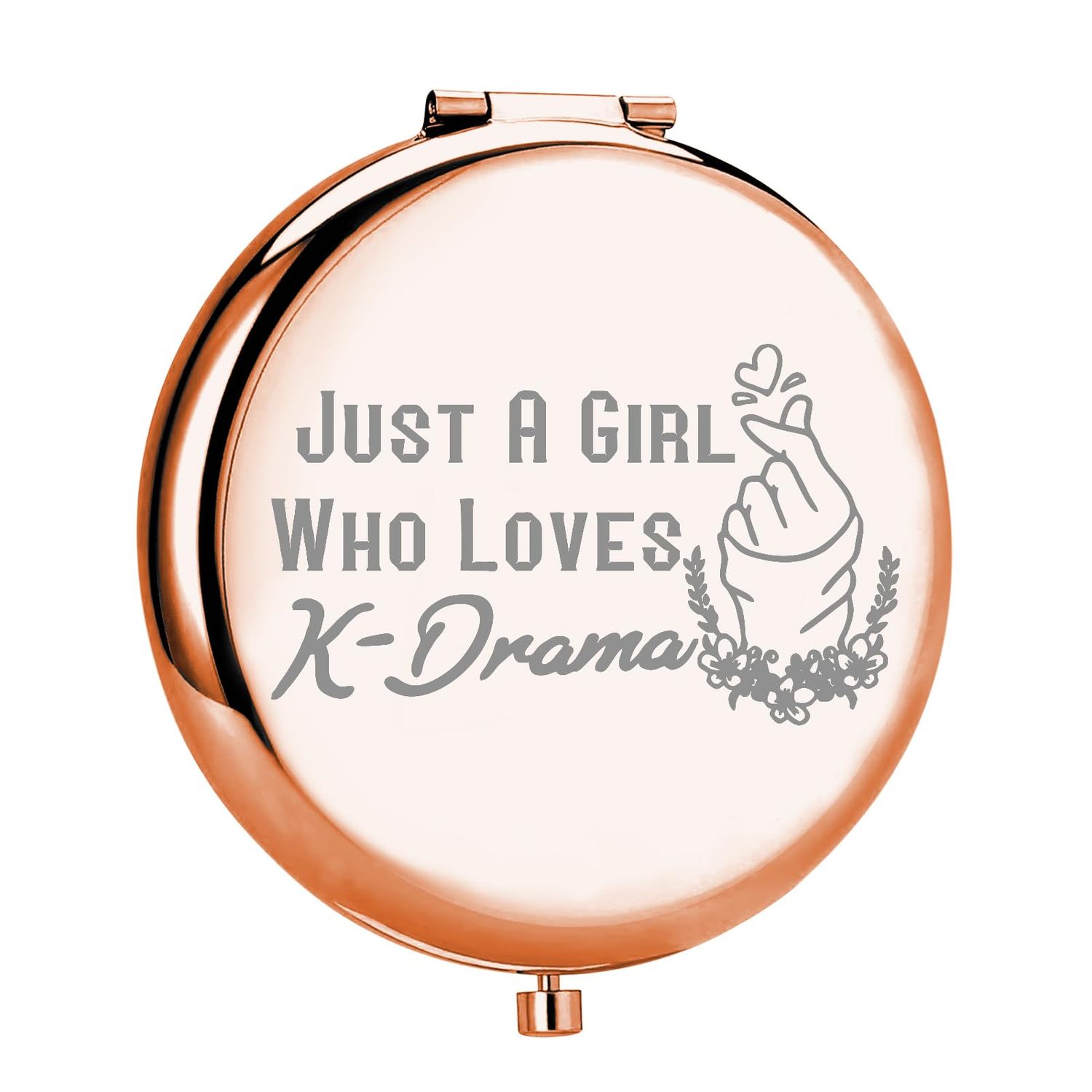 MYOSPARK K-Drama Lover Gift K-Drama Girl Compact Makeup Mirror Gift Korean Drama Fan Gift Just A Girl Who Loves K-Drama Makeup Mirror (Loves K-Drama Mirror)