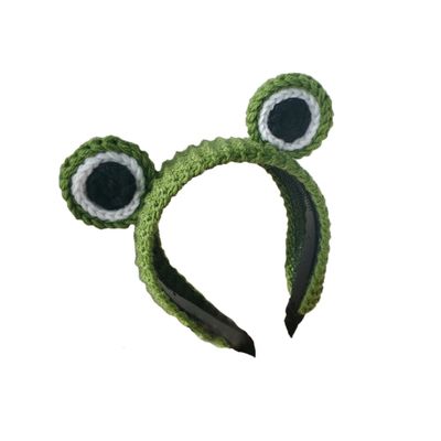 ZHOUMEIWENSP Frog Big Eyes Headband for Women SPA Skin Care Facial Hair Band Makeup Washing Hair Accessories (Green)