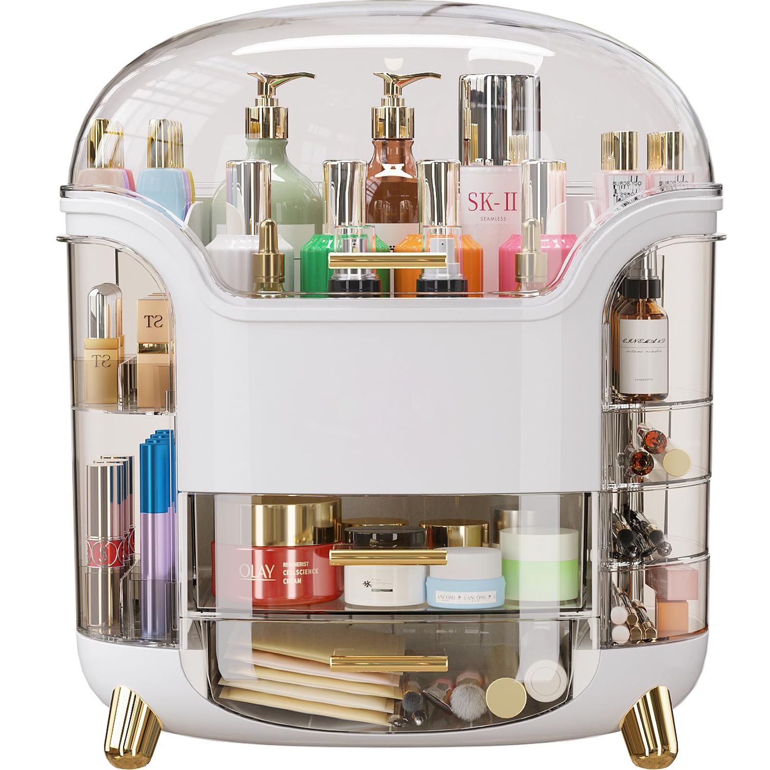Large Capacity Makeup Organizer Makeup Organizer Countertop Vanity Organizer For Waterproof Dustproof Skincare Organizers For Bedroom Bathroom Multi-style Makeup Organizer For Vanity
