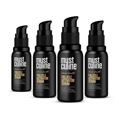 MUSTCULINE Follicle Activator Serum, Patchy Beard Growth Serum Combined with Biotin Oil (4 Package)