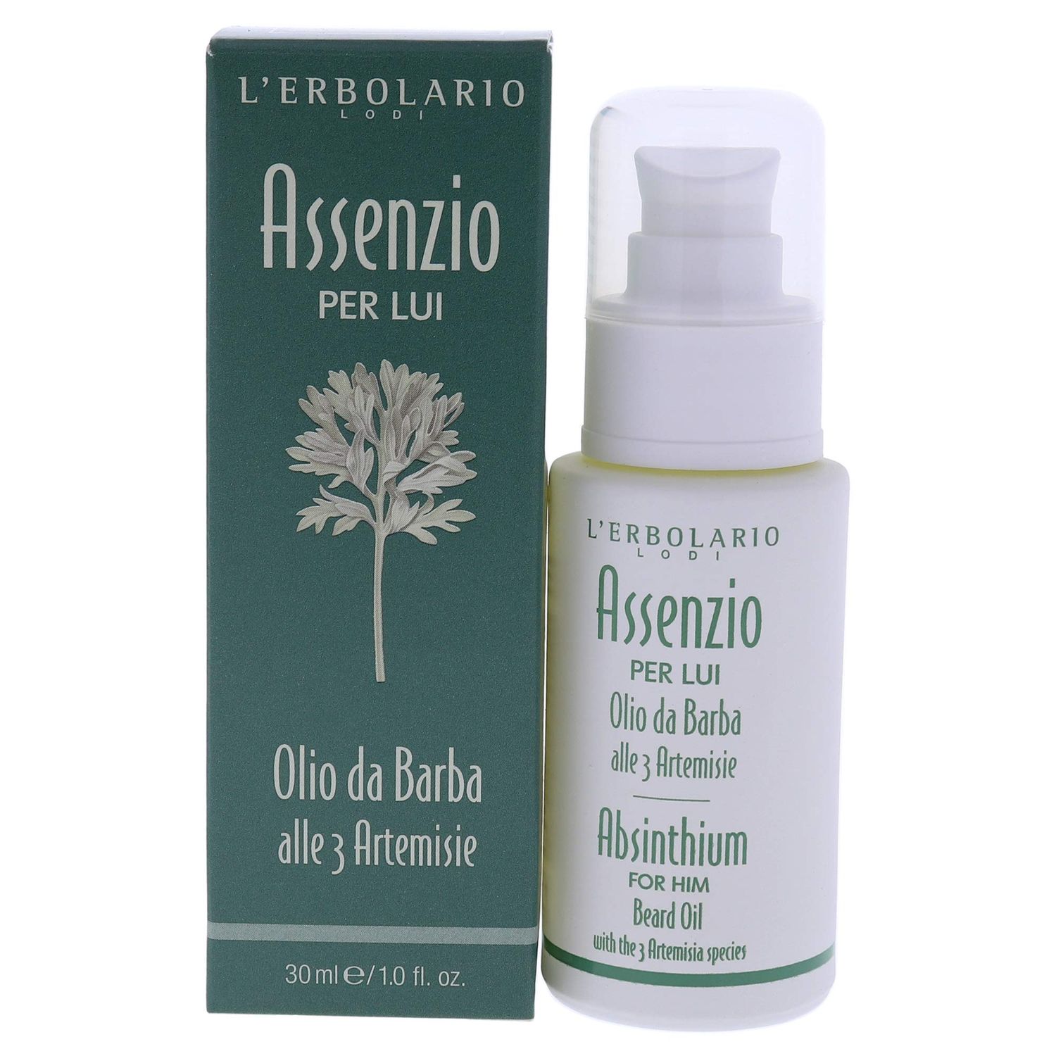 L&#39;Erbolario Absinthium Beard Oil - Delicate, Super Emollient And Light Texture Oil For Skin - Can Be Used In Multiple Ways - Use After Shaving To Control Beard Or Before, To Soften - For Men - 1 Oz