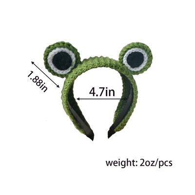 ZHOUMEIWENSP Frog Big Eyes Headband for Women SPA Skin Care Facial Hair Band Makeup Washing Hair Accessories (Green)