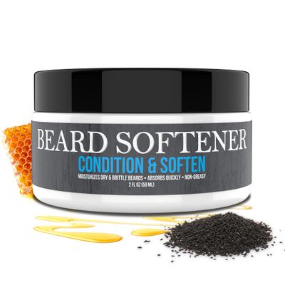 Uncle Jimmy Beard Softener, Conditioning Balm for Men | Hydrates, Smooths, Adds Shine &amp; Tames Flyaway Hair | Made With Shea Butter, Honey 2 Fl Oz