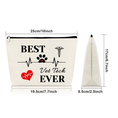Sazuwu Vet Tech Gifts Makeup Bag Veterinarian Appreciation Gift Christmas Gift Veterinary Technician Gift Cosmetic Bag Thank You Gift for Veterinarian Birthday Christmas Gifts Cosmetic Travel Bag