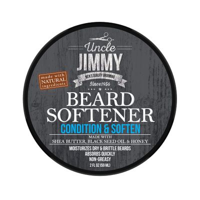 Uncle Jimmy Beard Softener, Conditioning Balm for Men | Hydrates, Smooths, Adds Shine &amp; Tames Flyaway Hair | Made With Shea Butter, Honey 2 Fl Oz