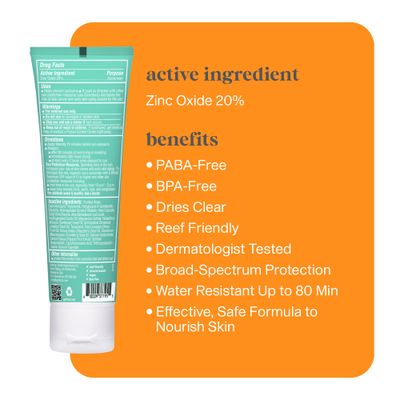 Thinkkids Mineral Sunscreen, SPF 30 Clear Zinc Oxide Sunscreen, 3 Fl Oz, Natural Reef Safe Sunscreen for Kids, Broad Spectrum UVA/UVB Sun Screen